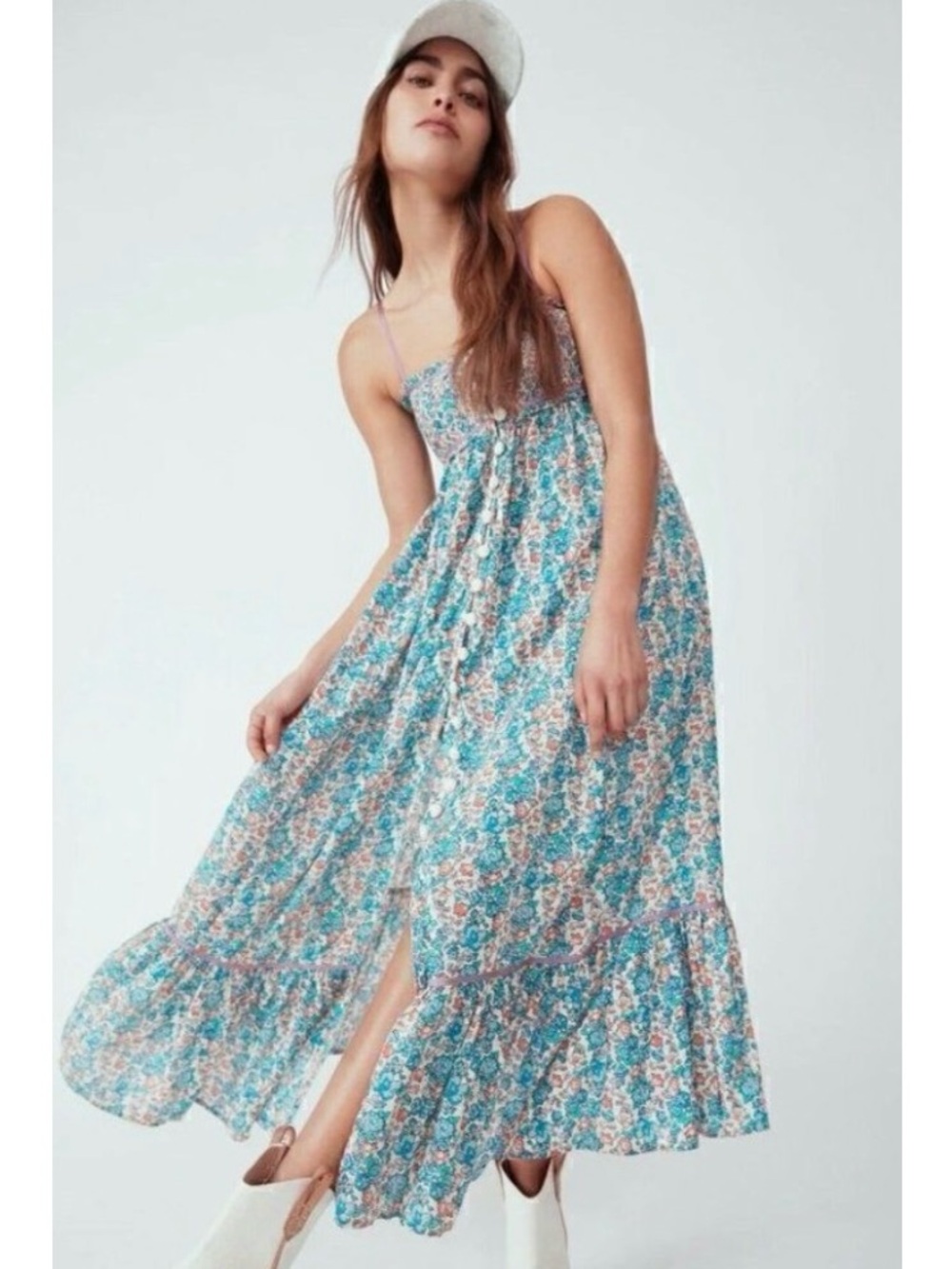 Free People Molly Jo Floral Midi Dress XS